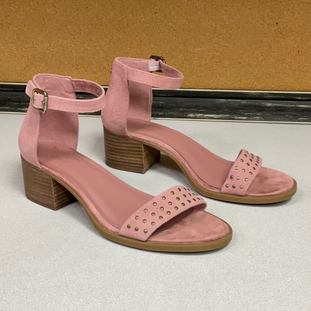 Koolaburra Pink Studded Ankle-Strap Block Heel Sandals